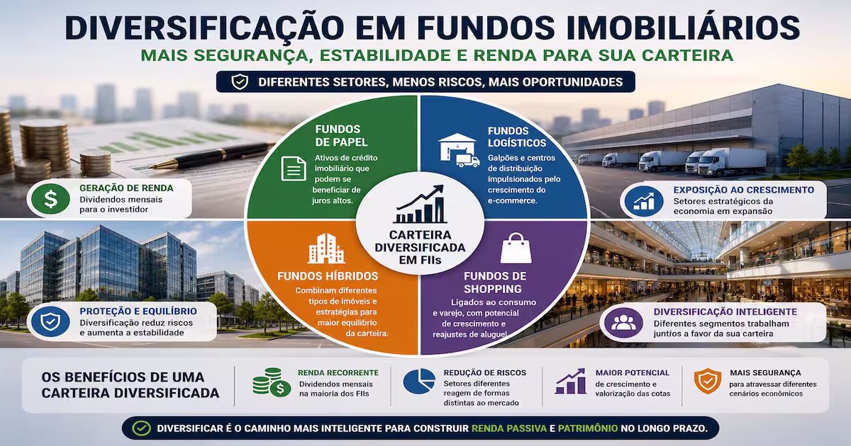 7 Fundos Imobiliários que Pagam Bons Dividendos em 2026 2 Diversificação de carteira com fundos imobiliários de diferentes segmentos